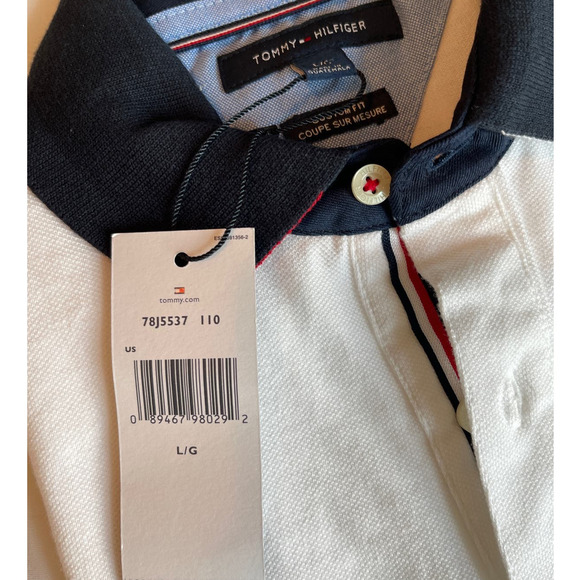 NWT Tommy Hilfiger Polo shirt Custom Fit Men Sz L NWT6 - Picture 2 of 5
